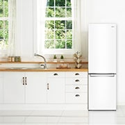 LG Frigorífico Combi DoorCooling+™ 1,86m, Clasificación D, capacidad de 374l, Blanco, serie P-600, GBP61SWPGN