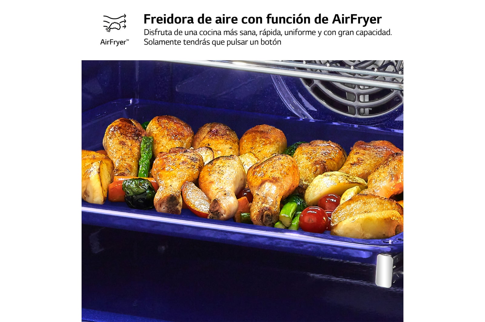 LG Horno LG Instaview 76 litros A+ Freidora de Aire, WSED7612S