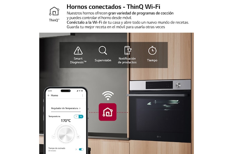 LG Horno LG Instaview 76 litros A+ Freidora de Aire, WSED7612S