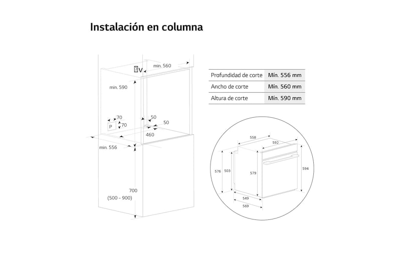 LG Horno LG Instaview 76 litros A+ Freidora de Aire, WSED7612S