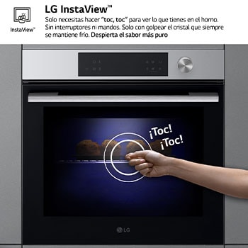 LG Horno Pirolítico Instaview  76L A+ con sistema de limpieza Blue EasyClean, guías, acero inoxidable, WSED7613S