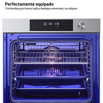 LG Horno Pirolítico Instaview  76L A+ con sistema de limpieza Blue EasyClean, guías, acero inoxidable, WSED7613S