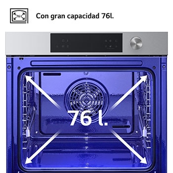 LG Horno Pirolítico Instaview  76L A+ con sistema de limpieza Blue EasyClean, guías, acero inoxidable, WSED7613S