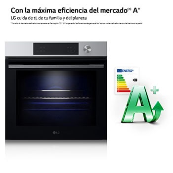 LG Horno Pirolítico Instaview  76L A+ con sistema de limpieza Blue EasyClean, guías, acero inoxidable, WSED7613S
