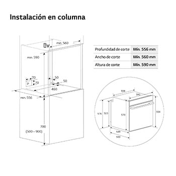 LG Horno Pirolítico Instaview  76L A+ con sistema de limpieza Blue EasyClean, guías, acero inoxidable, WSED7613S