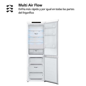 LG Frigorífico Combi LG GBP31SWLZN, 1,86m, E, capacidad de 374l, Blanco, serie 3, GBP31SWLZN