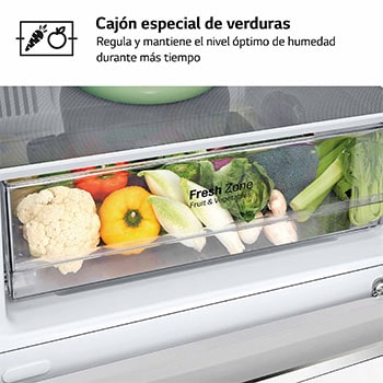 LG Frigorífico Combi LG GBP31SWLZN, 1,86m, E, capacidad de 374l, Blanco, serie 3, GBP31SWLZN