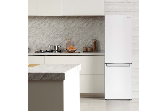 LG Frigorífico Combi LG GBP31SWLZN, 1,86m, E, capacidad de 374l, Blanco, serie 3, GBP31SWLZN