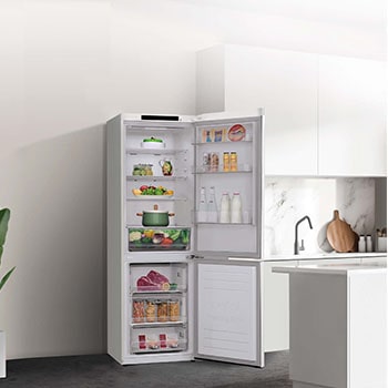 LG Frigorífico Combi LG GBP31SWLZN, 1,86m, E, capacidad de 374l, Blanco, serie 3, GBP31SWLZN