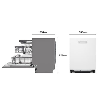 LG LavavajillasIntegrable, LG QuadWashTM Steam, A con lavado a vapor y tercera bandeja , DB475TXS