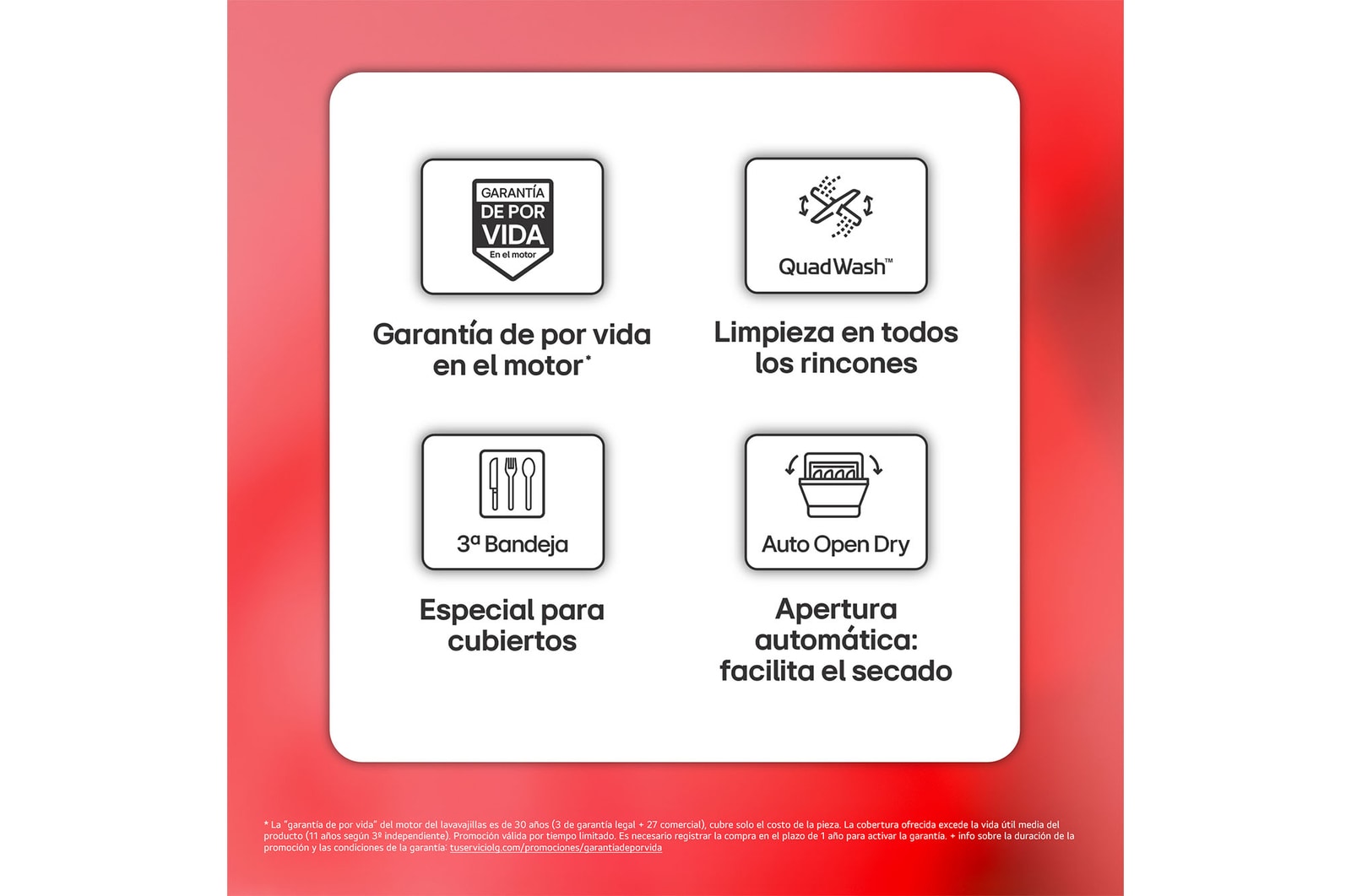 LG LavavajillasIntegrable, LG QuadWashTM Steam, A con lavado a vapor y tercera bandeja , DB475TXS