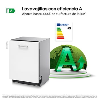 LG LavavajillasIntegrable, LG QuadWashTM Steam, A con lavado a vapor y tercera bandeja , DB475TXS