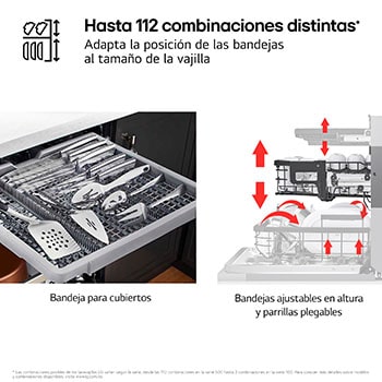 LG LavavajillasIntegrable, LG QuadWashTM Steam, A con lavado a vapor y tercera bandeja , DB475TXS