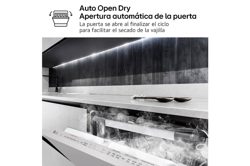LG LavavajillasIntegrable, LG QuadWashTM Steam, A con lavado a vapor y tercera bandeja , DB475TXS