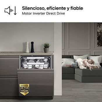 LG LavavajillasIntegrable, LG QuadWashTM Steam, A con lavado a vapor y tercera bandeja , DB475TXS
