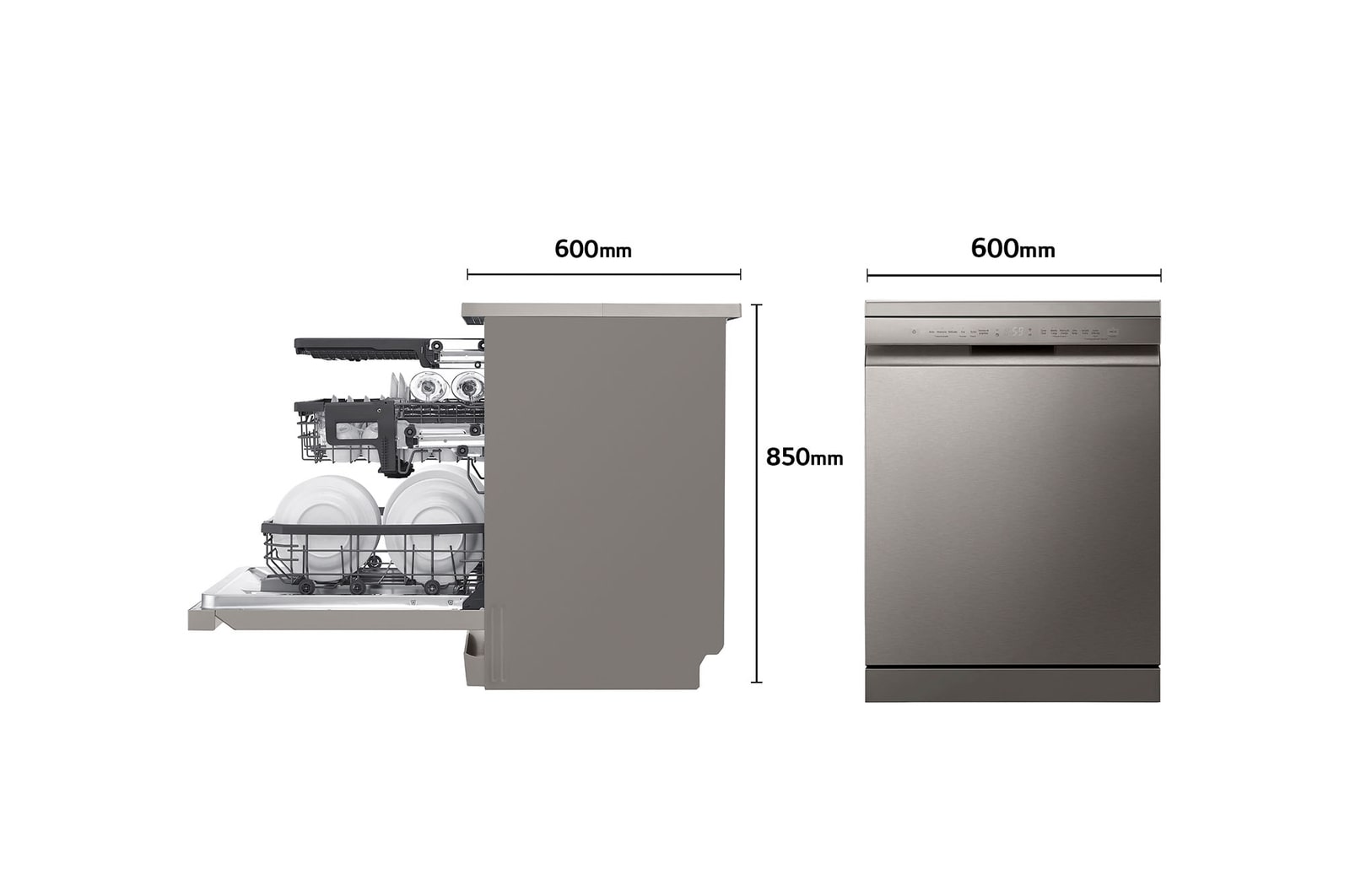 LG Lavavajillas Inox antihuellas con tecnología QuadWash™  , C, con tercera bandeja, DF355FP