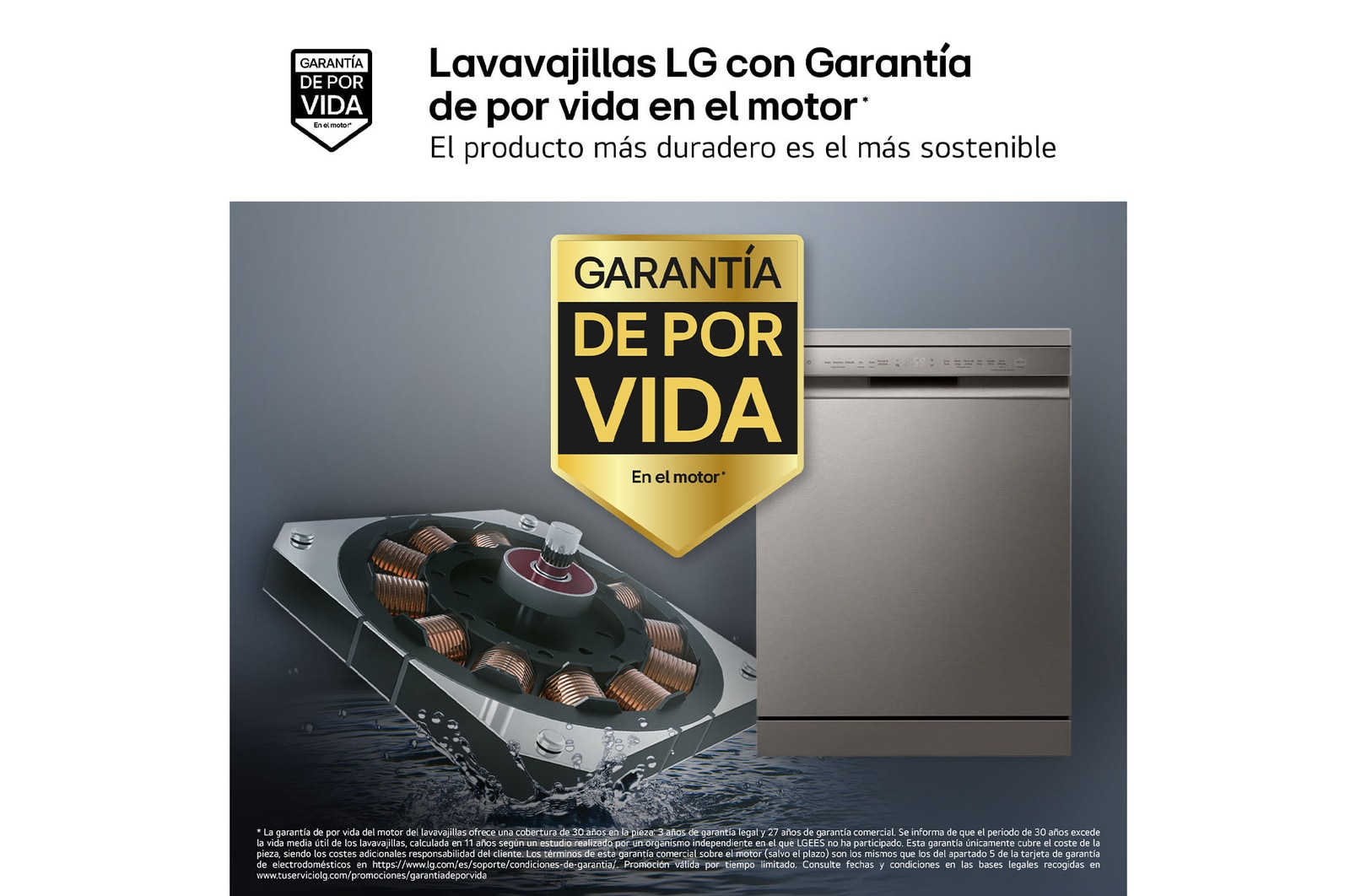 LG Lavavajillas Inox antihuellas con tecnología QuadWash™  , C, con tercera bandeja, DF355FP