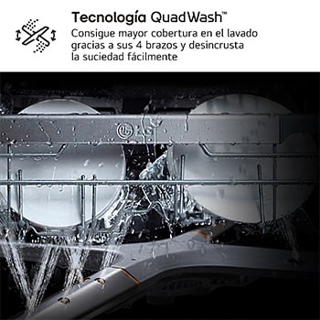 LG Lavavajillas Inox antihuellas con tecnología QuadWash™  , C, con tercera bandeja, DF355FP