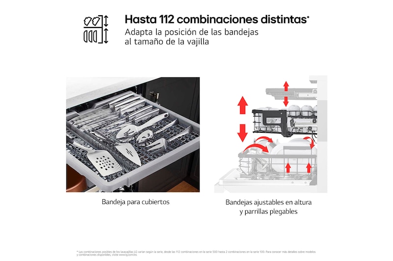 LG Lavavajillas Inox antihuellas con tecnología QuadWash™  , C, con tercera bandeja, DF355FP