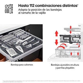 LG Lavavajillas Inox antihuellas con tecnología QuadWash™  , C, con tercera bandeja, DF355FP
