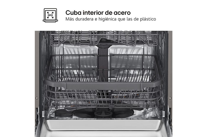 LG Lavavajillas Inox antihuellas con tecnología QuadWash™  , C, con tercera bandeja, DF355FP