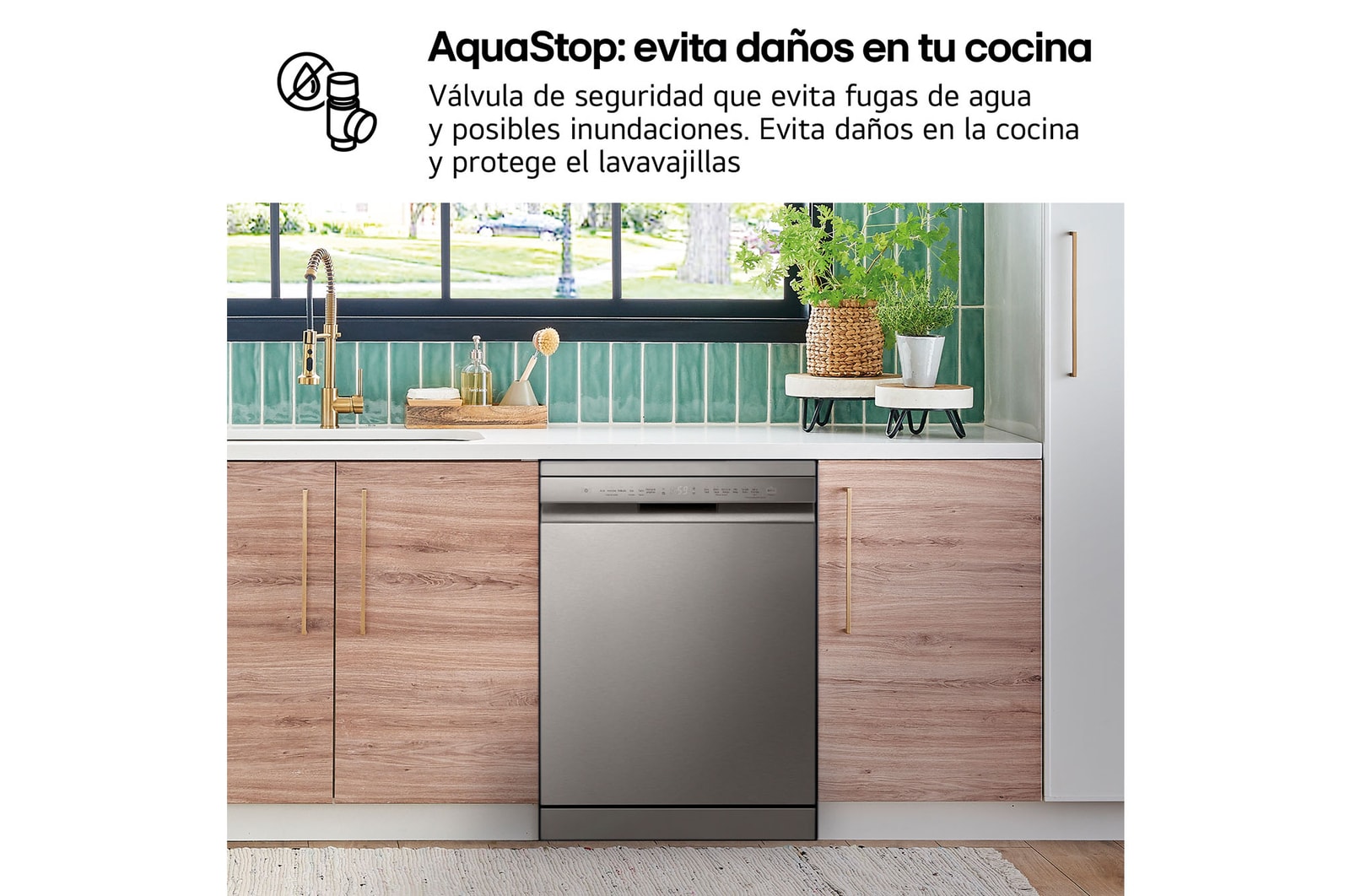 LG Lavavajillas Inox antihuellas con tecnología QuadWash™  , C, con tercera bandeja, DF355FP