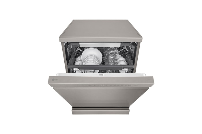 LG Lavavajillas Inox antihuellas con tecnología QuadWash™  , C, con tercera bandeja, DF355FP