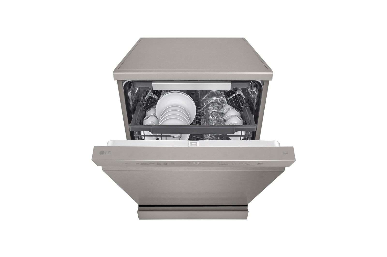 LG Lavavajillas Inox antihuellas con tecnología QuadWash™  , C, con tercera bandeja, DF355FP