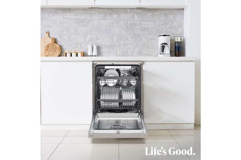 LG Lavavajillas Inox antihuellas con tecnología QuadWash™  , C, con tercera bandeja, DF355FP