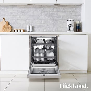 LG Lavavajillas Inox antihuellas con tecnología QuadWash™  , C, con tercera bandeja, DF355FP