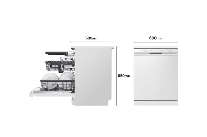LG Lavavajillas blanco LG QuadWash<sup>TM</sup>, Direct Drive , C, con tercera bandeja, DF355FW