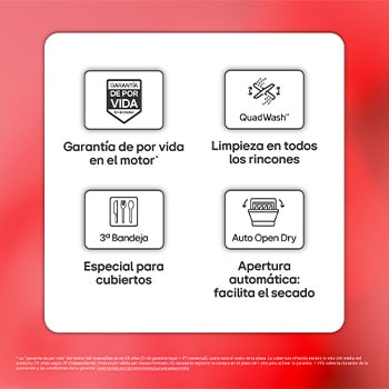 LG Lavavajillas blanco LG QuadWash<sup>TM</sup>, Direct Drive , C, con tercera bandeja, DF355FW