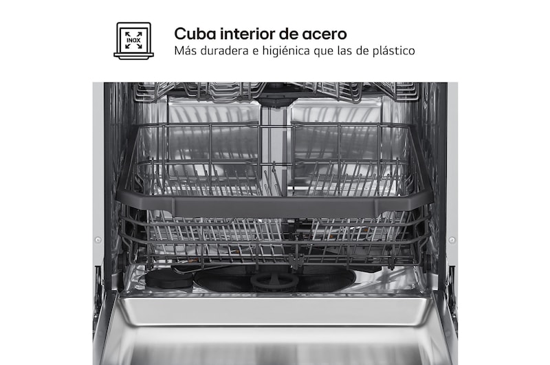 LG Lavavajillas blanco LG QuadWash<sup>TM</sup>, Direct Drive , C, con tercera bandeja, DF355FW