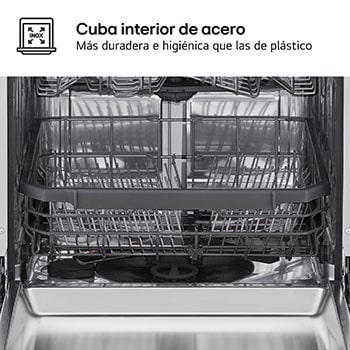 LG Lavavajillas blanco LG QuadWash<sup>TM</sup>, Direct Drive , C, con tercera bandeja, DF355FW