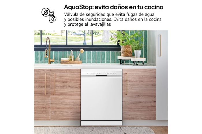 LG Lavavajillas blanco LG QuadWash<sup>TM</sup>, Direct Drive , C, con tercera bandeja, DF355FW