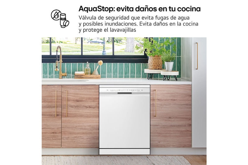 LG Lavavajillas blanco LG QuadWash<sup>TM</sup>, Direct Drive , C, con tercera bandeja, DF355FW