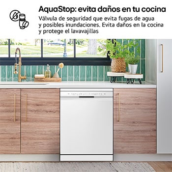 LG Lavavajillas blanco LG QuadWash<sup>TM</sup>, Direct Drive , C, con tercera bandeja, DF355FW