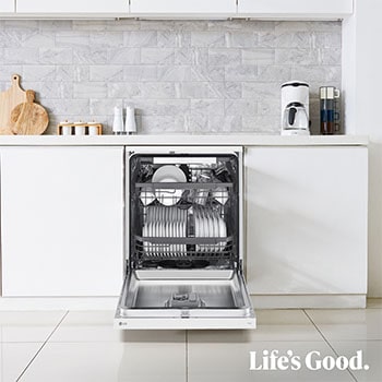 LG Lavavajillas blanco LG QuadWash<sup>TM</sup>, Direct Drive , C, con tercera bandeja, DF355FW