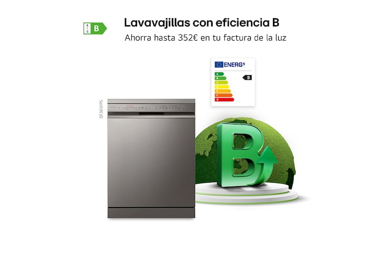 LG Outlet Lavavajillas LG QuadWashTM, B, Inox Antihuellas, DF365FPS.OUTLET
