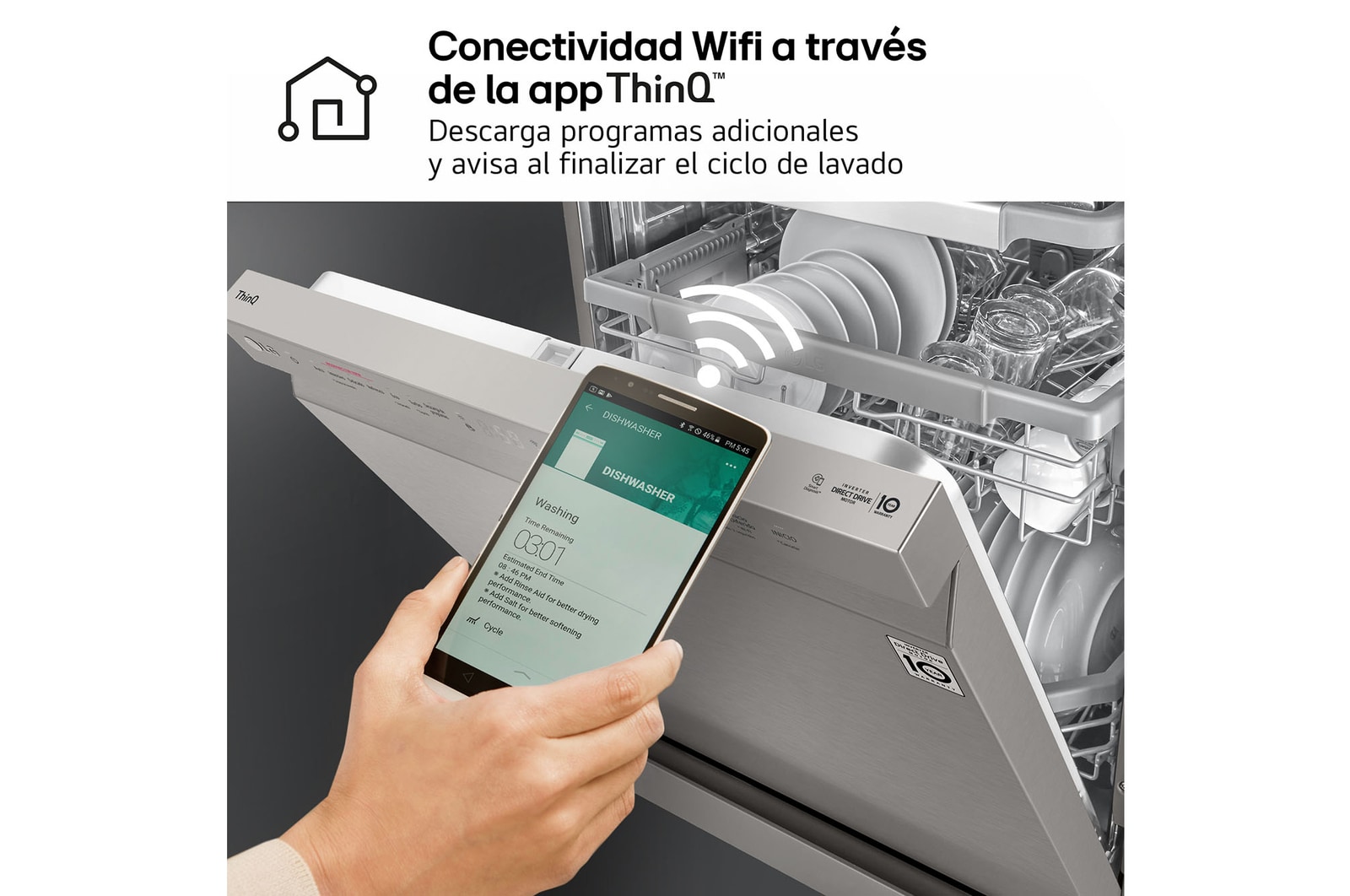 LG Outlet Lavavajillas LG QuadWashTM, B, Inox Antihuellas, DF365FPS.OUTLET