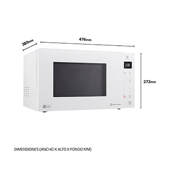 LG Microondas Grill Blanco Smart Inverter 1000W de 25 litros, MH6535GDH