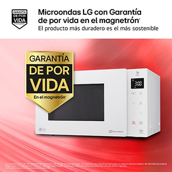 LG Microondas Grill Blanco Smart Inverter 1000W de 25 litros, MH6535GDH