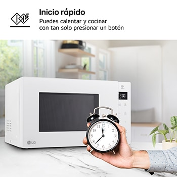 LG Microondas Grill Blanco Smart Inverter 1000W de 25 litros, MH6535GDH