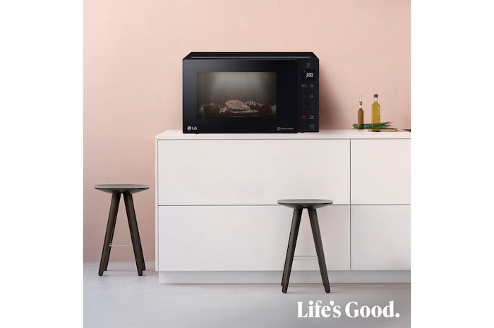 LG Microondas Grill Negro Smart Inverter 1000W de 25 litros, MH6535GDS