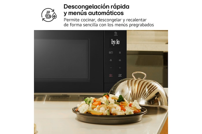 LG Microondas Grill Negro Inverter 1000W de 25 litros, MH6535GIB