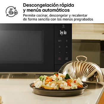 LG Microondas Grill Negro Inverter 1000W de 25 litros, MH6535GIB