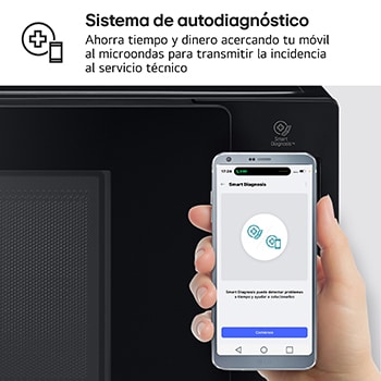 LG Microondas Grill Negro Inverter 1000W de 25 litros, MH6535GIB