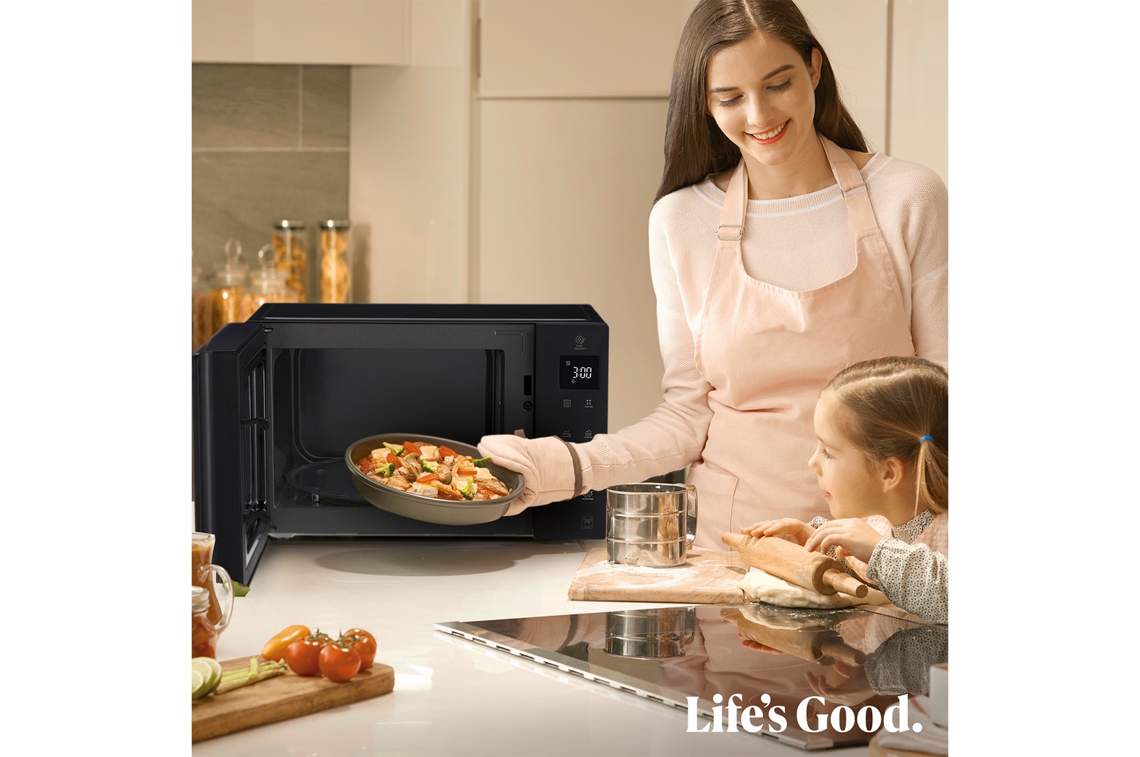 LG Microondas Grill Negro Inverter 1000W de 25 litros, MH6535GIB