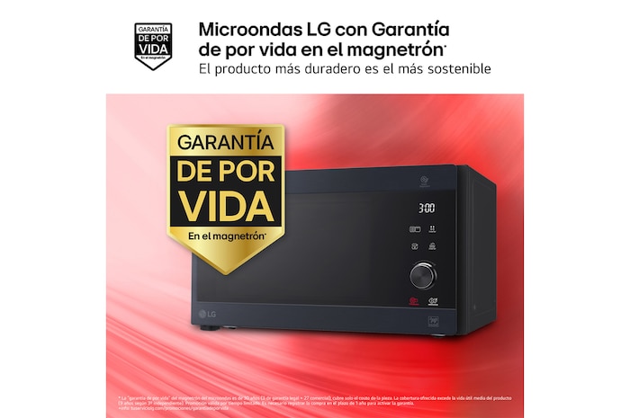 LG Microondas Grill Smart Inverter 1000W de 25 litros, Acero negro, MH6565CPW