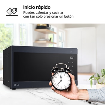 LG Microondas Grill Smart Inverter 1000W de 25 litros, Acero negro, MH6565CPW